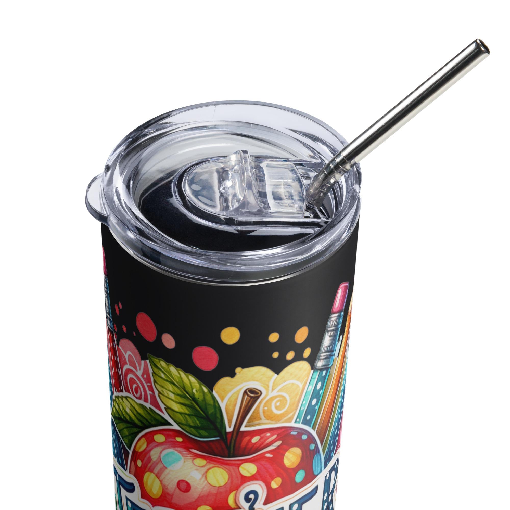 Teacher Appreciation Stainless Steel Tumbler – 20oz, Lid & Straw