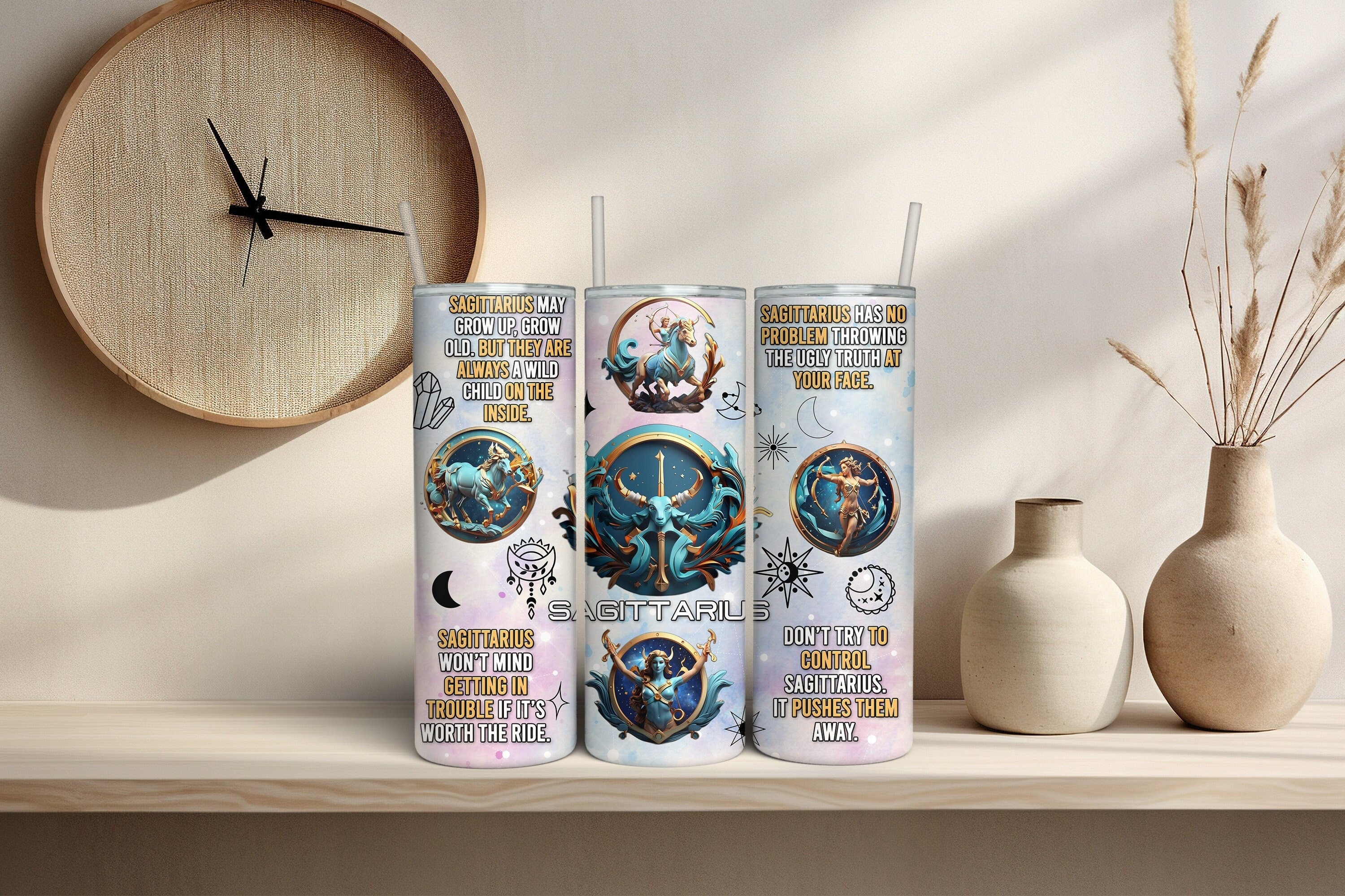 Sagittarius Zodiac 20oz Insulated Tumbler – Astrology Gift for Sagittarius Signs