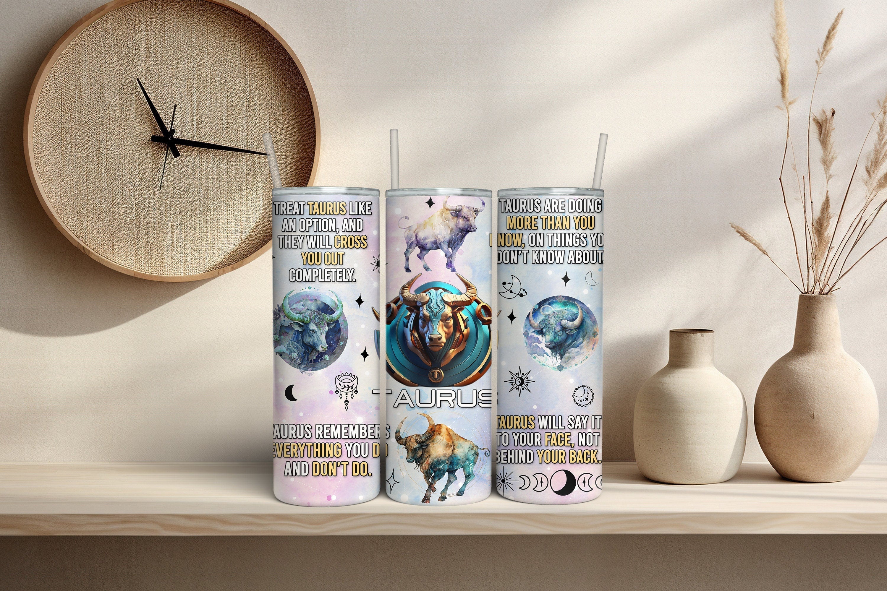 Taurus Zodiac 20oz Insulated Tumbler – Astrology Gift for Taurus Signs