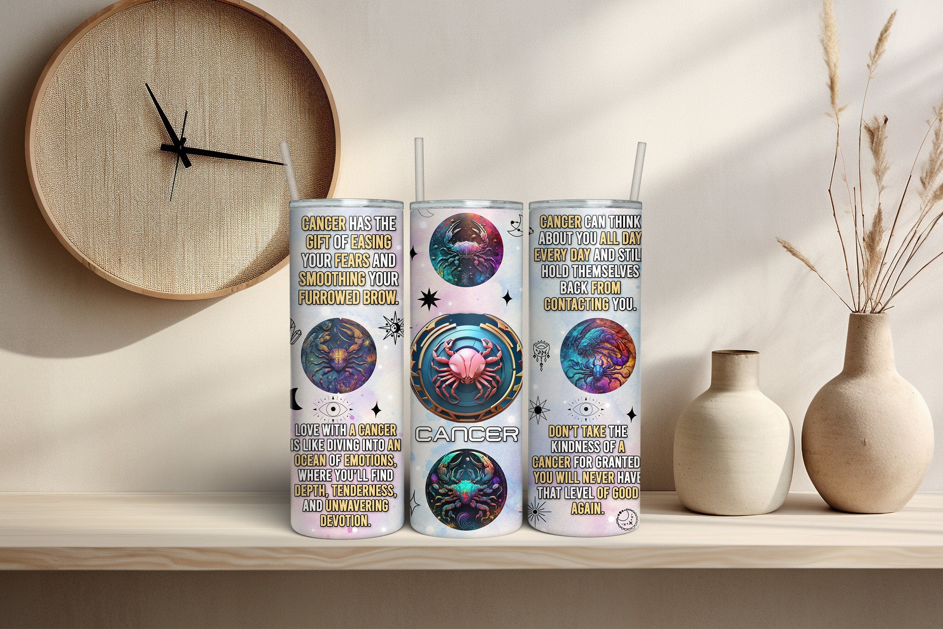 Cancer Zodiac 20oz Insulated Tumbler – Astrology Gift for Cancer Signs