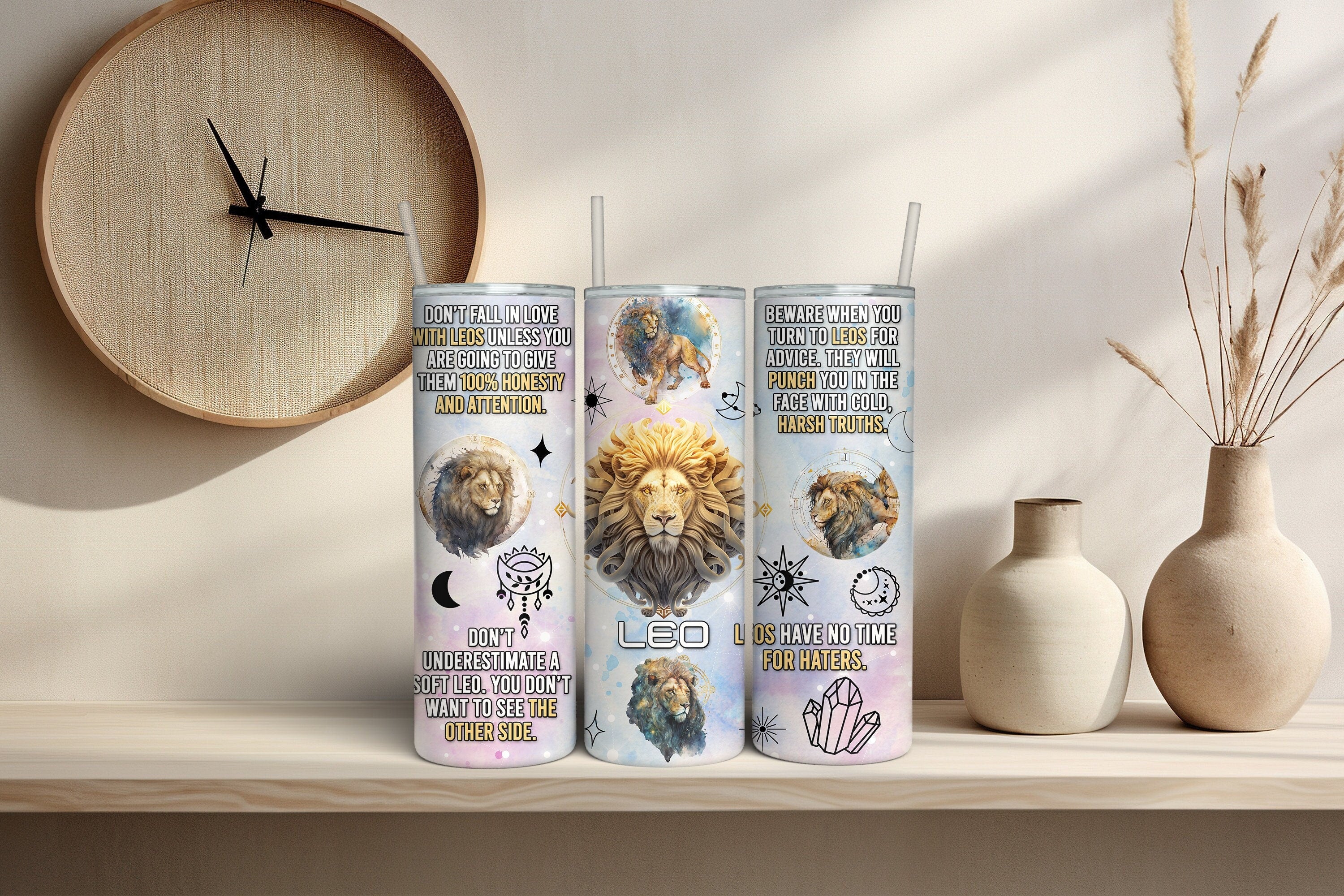 Leo Zodiac 20oz Insulated Tumbler – Astrology Gift for Leo Signs