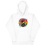 Unisex Hoodie Freedom and Unity T-Shirt – Rasta Colors Fist Design, Bold Empowerment Art