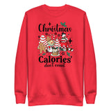 Unisex Premium Sweatshirt - 'Christmas Calories Don't Count' Funny Holiday Sweatshirt